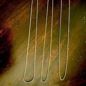 Gold Toned Necklace Chains Set of 3 (8.5” drop)